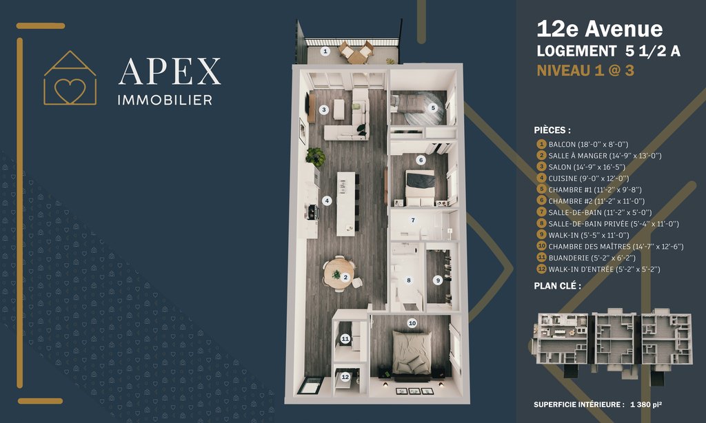 Appartement   5½- 1495 12e Avenue Nord, Fleurimont (Sherbrooke)