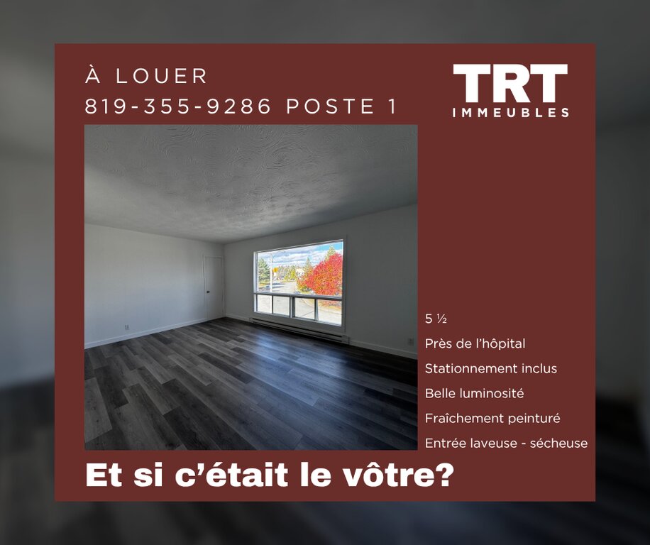 Appartement 
                5½- secteur Belvédère, Val-d'Or