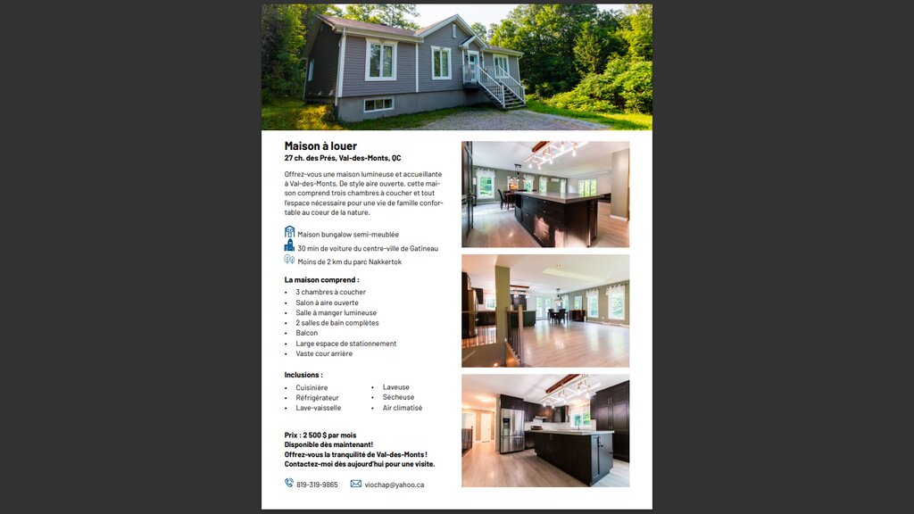 Maison   9½- 27 Chemin des Prés, Val-des-Monts